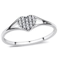 thumbnail image 1 of Women Rhodium 925 Sterling Silver Ring with AAA Grade CZ in Clear - Size 8, 1 of 1