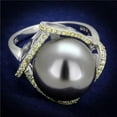 thumbnail image 1 of Women Rhodium 925 Sterling Silver Ring with Synthetic in Gray - Size 8, 1 of 1