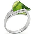 thumbnail image 1 of Women Rhodium 925 Sterling Silver Ring with Synthetic in Peridot - Size 6, 1 of 1