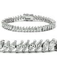 thumbnail image 1 of Women Rhodium Brass Bracelet with AAA Grade CZ in Clear - 7 in., 1 of 1