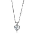 thumbnail image 1 of Women Rhodium Brass Chain Pendant with AAA Grade CZ in Clear - 18 in., 1 of 1