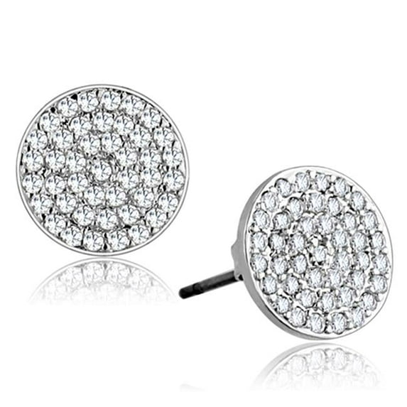 Women Rhodium Brass Earrings with AAA Grade CZ in Clear