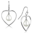 thumbnail image 1 of Women Rhodium Brass Earrings with Semi-Precious in White, 1 of 1