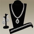 thumbnail image 1 of Women Rhodium Brass Jewelry Sets with AAA Grade CZ in Clear, 1 of 1