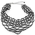 thumbnail image 1 of Women Rhodium Brass Necklace with Synthetic in Jet - 16 in., 1 of 1