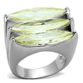 thumbnail image 1 of Women Rhodium Brass Ring with AAA Grade CZ in Apple Green - Size 6, 1 of 1