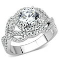 thumbnail image 1 of Women Rhodium Brass Ring with AAA Grade CZ in Clear - Size 10, 1 of 1