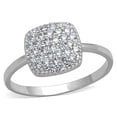 thumbnail image 1 of Women Rhodium Brass Ring with AAA Grade CZ in Clear - Size 10, 1 of 1