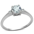 thumbnail image 1 of Women Rhodium Brass Ring with AAA Grade CZ in Clear - Size 10, 1 of 1