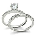 thumbnail image 1 of Women Rhodium Brass Ring with AAA Grade CZ in Clear - Size 5, 1 of 1