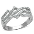 thumbnail image 1 of Women Rhodium Brass Ring with AAA Grade CZ in Clear - Size 5, 1 of 1
