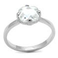 thumbnail image 1 of Women Rhodium Brass Ring with AAA Grade CZ in Clear - Size 5, 1 of 1