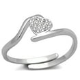 thumbnail image 1 of Women Rhodium Brass Ring with AAA Grade CZ in Clear - Size 5, 1 of 1