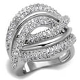 thumbnail image 1 of Women Rhodium Brass Ring with AAA Grade CZ in Clear - Size 5, 1 of 1