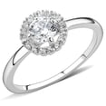 thumbnail image 1 of Women Rhodium Brass Ring with AAA Grade CZ in Clear - Size 6, 1 of 1