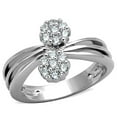 thumbnail image 1 of Women Rhodium Brass Ring with AAA Grade CZ in Clear - Size 6, 1 of 1