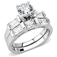 thumbnail image 1 of Women Rhodium Brass Ring with AAA Grade CZ in Clear - Size 6, 1 of 1