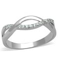 thumbnail image 1 of Women Rhodium Brass Ring with AAA Grade CZ in Clear - Size 6, 1 of 1