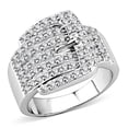 thumbnail image 1 of Women Rhodium Brass Ring with AAA Grade CZ in Clear - Size 6, 1 of 1