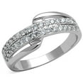 thumbnail image 1 of Women Rhodium Brass Ring with AAA Grade CZ in Clear - Size 6, 1 of 1