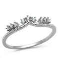 thumbnail image 1 of Women Rhodium Brass Ring with AAA Grade CZ in Clear - Size 7, 1 of 1