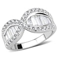 thumbnail image 1 of Women Rhodium Brass Ring with AAA Grade CZ in Clear - Size 7, 1 of 1