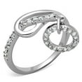 thumbnail image 1 of Women Rhodium Brass Ring with AAA Grade CZ in Clear - Size 7, 1 of 1