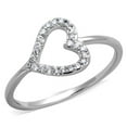 thumbnail image 1 of Women Rhodium Brass Ring with AAA Grade CZ in Clear - Size 8, 1 of 1