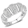 thumbnail image 1 of Women Rhodium Brass Ring with AAA Grade CZ in Clear - Size 8, 1 of 1