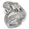 thumbnail image 1 of Women Rhodium Brass Ring with AAA Grade CZ in Clear - Size 8, 1 of 1
