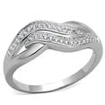 thumbnail image 1 of Women Rhodium Brass Ring with AAA Grade CZ in Clear - Size 9, 1 of 1