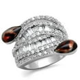 thumbnail image 1 of Women Rhodium Brass Ring with AAA Grade CZ in Clear - Size 9, 1 of 2