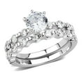 thumbnail image 1 of Women Rhodium Brass Ring with AAA Grade CZ in Clear - Size 9, 1 of 1
