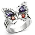 thumbnail image 1 of Women Rhodium Brass Ring with AAA Grade CZ in Multi Color - Size 6, 1 of 1