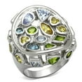 thumbnail image 1 of Women Rhodium Brass Ring with Assorted in Multi Color - Size 5, 1 of 1