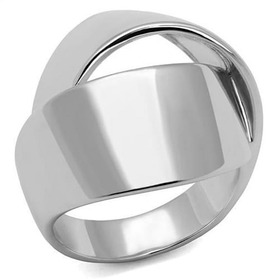 Women Rhodium Brass Ring with No Stone in No Stone - Size 10