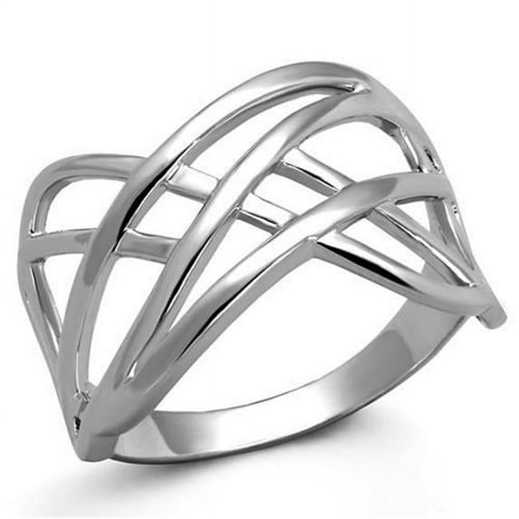 Women Rhodium Brass Ring with No Stone in No Stone - Size 10