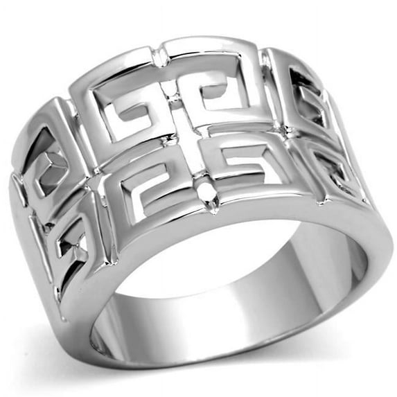 Women Rhodium Brass Ring with No Stone in No Stone - Size 5