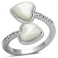 thumbnail image 1 of Women Rhodium Brass Ring with Precious Stone in White - Size 8, 1 of 1