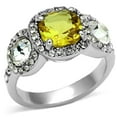 thumbnail image 1 of Women Rhodium Brass Ring with Synthetic in Topaz - Size 5, 1 of 1