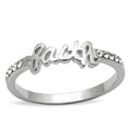 thumbnail image 1 of Women Rhodium Brass Ring with Top Grade Crystal in Clear - Size 9, 1 of 1