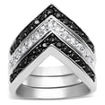 thumbnail image 1 of Women Rhodium & Hematite Brass Ring with AAA Grade CZ in Jet - Size 7, 1 of 1