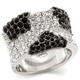 thumbnail image 1 of Women Rhodium & Ruthenium 925 Sterling Silver Ring with Top Grade Crystal in Jet - Size 8, 1 of 1