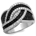 thumbnail image 1 of Women Rhodium & Ruthenium Brass Ring with AAA Grade CZ in Black Diamond - Size 6, 1 of 1