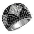 thumbnail image 1 of Women Rhodium & Ruthenium Brass Ring with AAA Grade CZ in Black Diamond - Size 7, 1 of 1