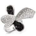 thumbnail image 1 of Women Rhodium & Ruthenium Brass Ring with AAA Grade CZ in Jet - Size 9, 1 of 1