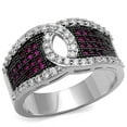 thumbnail image 1 of Women Rhodium & Ruthenium Brass Ring with AAA Grade CZ in Ruby - Size 8, 1 of 1