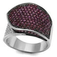thumbnail image 1 of Women Rhodium & Ruthenium Brass Ring with AAA Grade CZ in Ruby - Size 9, 1 of 1