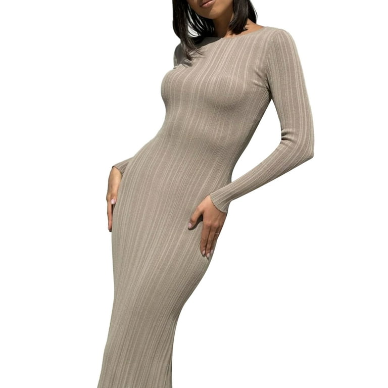 Standing Collar Long Sleeve Slim Bodycon Dress Standing Collar Long Sleeve Slim Bodycon Dress