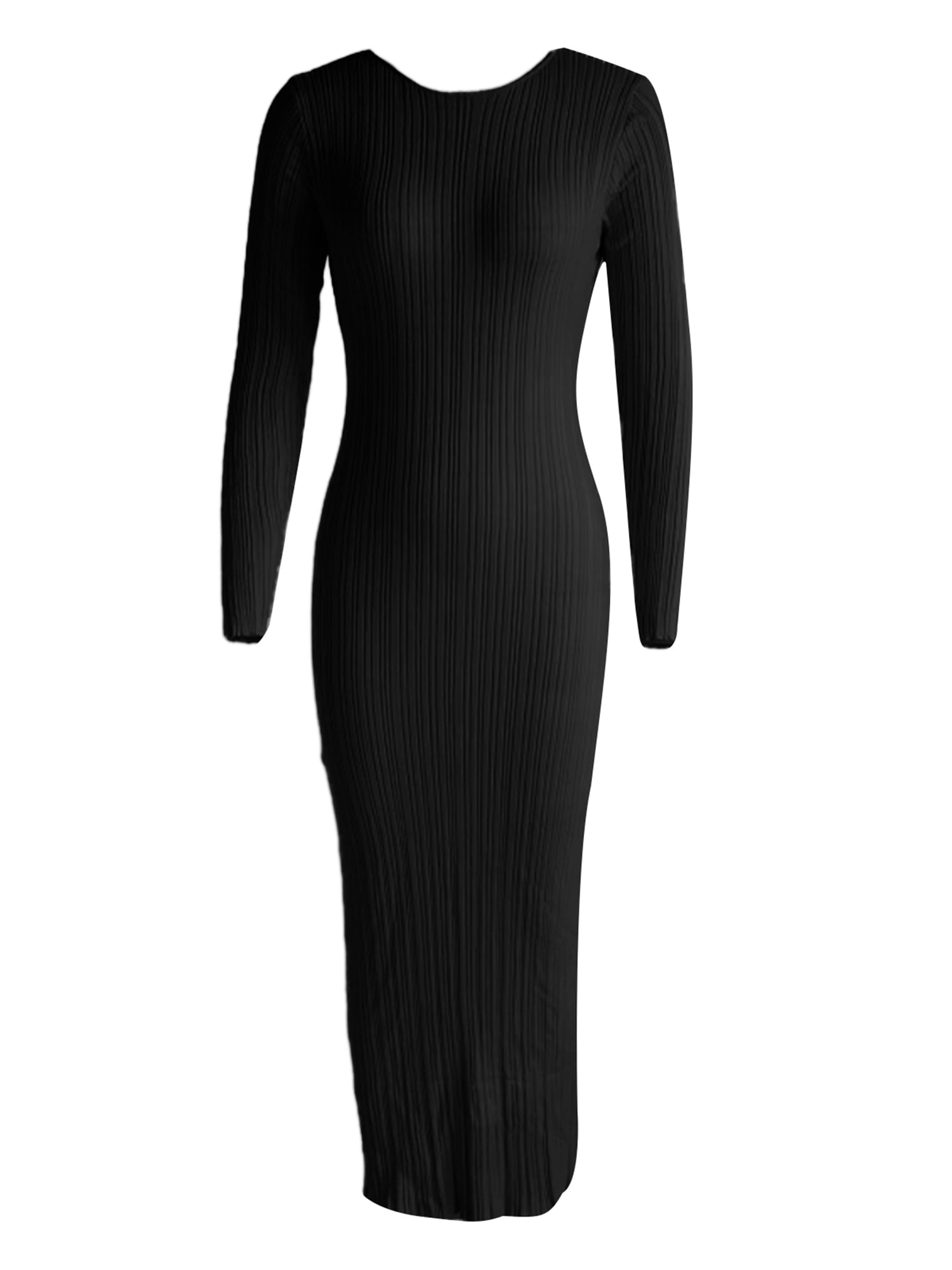 knitted dress black streetwear MILLE Brianna Sweater Dress in Black L/XL